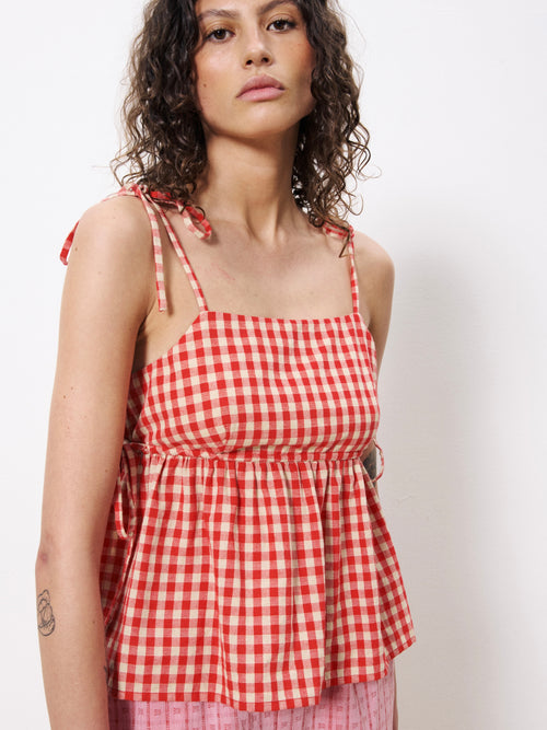 Corentine Top in Rouge Gingham