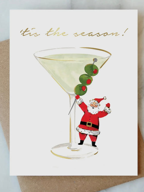 Santa Martini Holiday Card