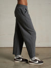 Fallon Fleece Barrel Pants in Charcoal