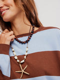 Classic Striped Oversized Crew in Periwinkle Combo