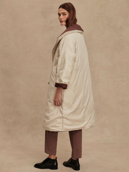 Annalise Reversible Wrap Coat in Deep Mahogany