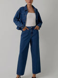 Strong Shoulders & Scallops Denim Jacket