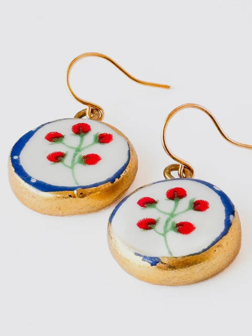 Ceramic Floral Drop Earrings