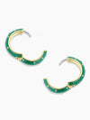 Noel Enamel Shimmer Hoops in Emerald