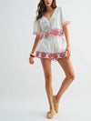 Shell Yes Shorts in White & Red