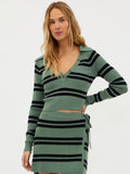 Catalina Top in Queen Palm Stripe