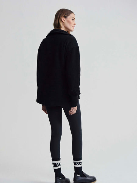 Theresa Half Zip Fleece Combo in Black