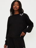 Devyn Oversized Sweatshirt in Boo Black