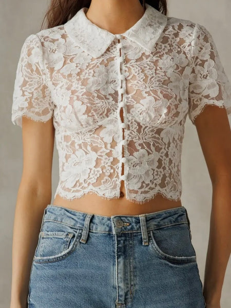 Lacey Lady Blouse in White