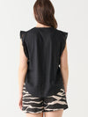 Insert Lace Sleeveless Top in Black