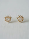Pale Pink Heart CZ Studs
