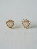 Pale Pink Heart CZ Studs