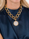 Mixed Metal Franc Chain Necklace