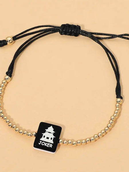 Mahj Charm Bracelet in Brown & Gold