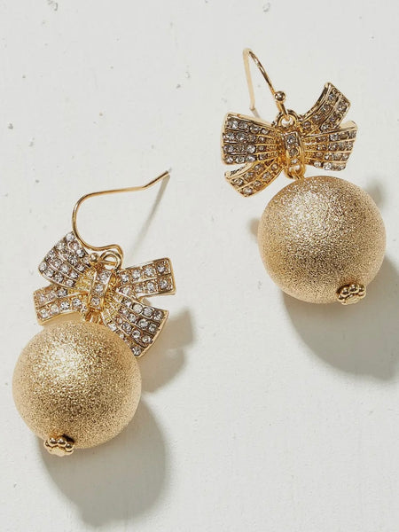 Christmas Bow & Ball Earrings