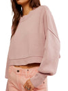 Easy Street Crop Pullover in Lost Petal