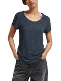 Glitter Melange Tee in Night