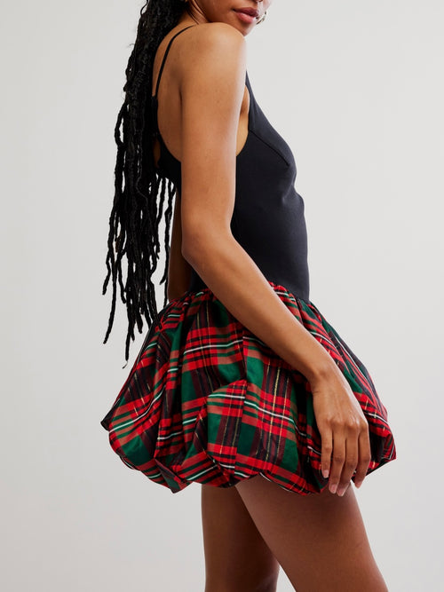 Tinsel Kiss Plaid Mini in Red Plaid