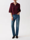 Nadya Polo Sweater in Cherry Wine