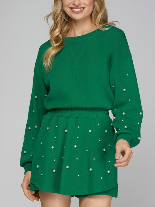 Still On The Nice List Skort in Green