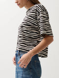 Mae Cropped Tee in Zebra