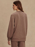 Nicole Boyfriend Sweat in Deep Taupe Marl Fleck