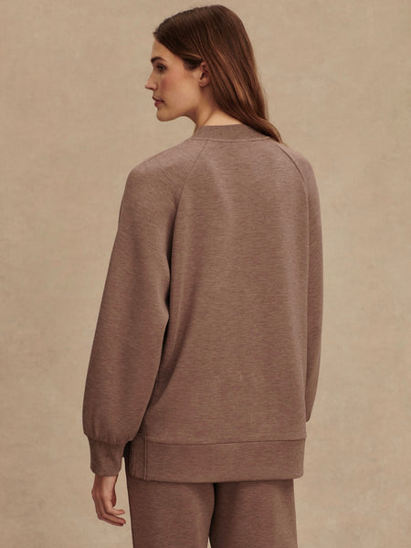 Nicole Boyfriend Sweat in Deep Taupe Marl Fleck
