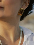 Dory Chunky Rectangle Stud Earrings