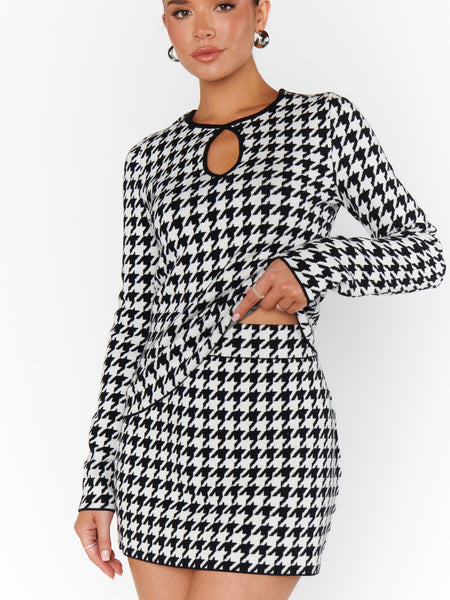 Tippi Skirt in Houndstooth Knit