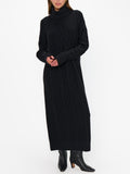 Montreal Midi Dress in Black Cable Knit