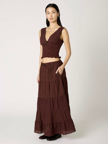 Bleu Top in Rust Gingham