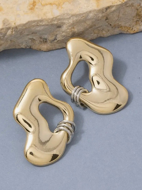 Mixed Metal Abstract Studs