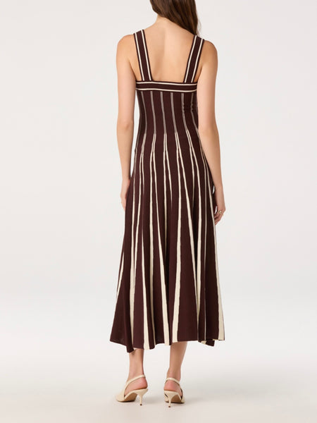 Marlen Dress in Brown Cream