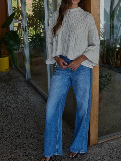 Knit Witted Pullover in Cream