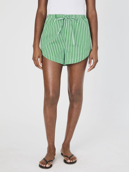 Alexis Cotton Drawstring Short in Green