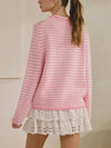 Don't Stop The Stripe Sweater in Pink