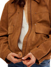 Blair Vegan Suede Jacket in Caramel Cafe