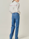Piped To Perfection Button Up in White