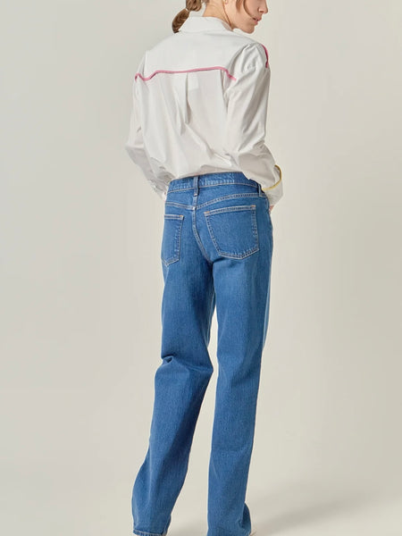 Piped To Perfection Button Up in White