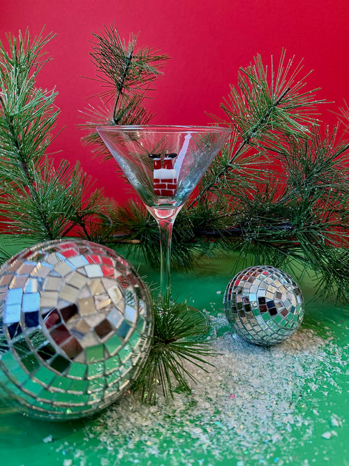 Holiday Icon Martini Glass in Chimney