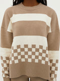 Callie Sweater in Taupe Check