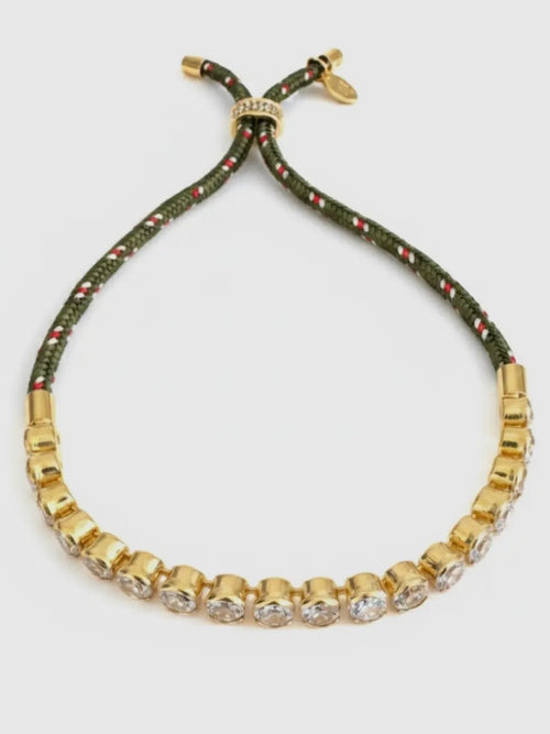 CZ Rope Bracelet in Olive