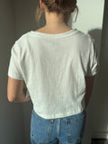 Out of the Boxy Crop Tee in Off White