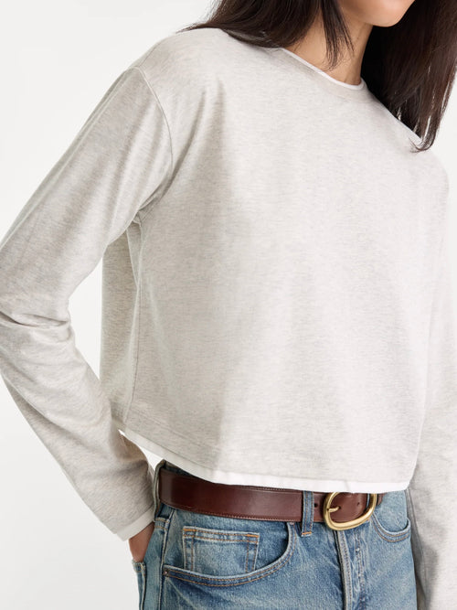 The Long Sleeve Layered Tee in Vintage Grey