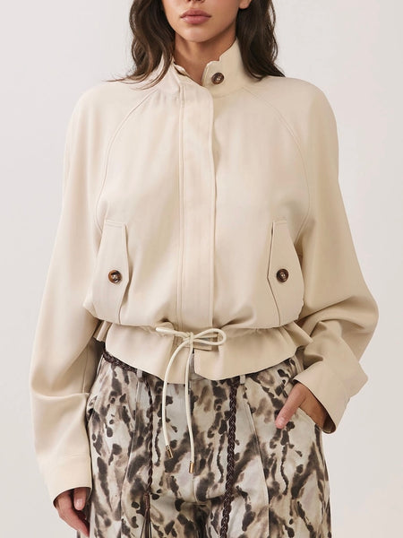 Draw-Strung Out Jacket in Cream