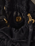 Belle Velvet Bow Bag in Black