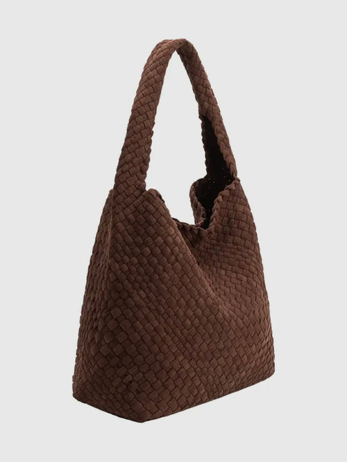 Johanna Woven Shoulder Bag in Tobacco