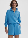 Hawley Half Zip Sweat in Azure Blue