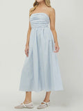 Sandy Strapless Dress in Sky