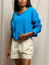 Briana French Terry Long Sleeve in Cobalt